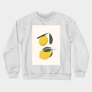 Lovely Lemons Modern Minimalistic Illustration Crewneck Sweatshirt